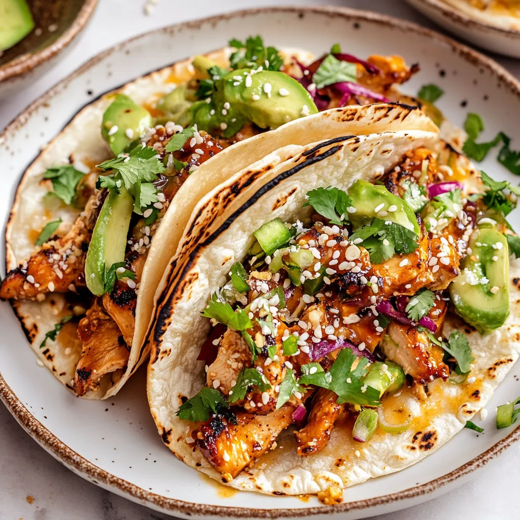 Chicken Tacos with Cucumber Slaw