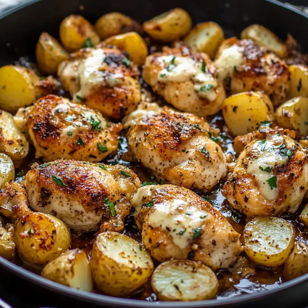 Golden Chicken with Parmesan Potatoes on a Pan