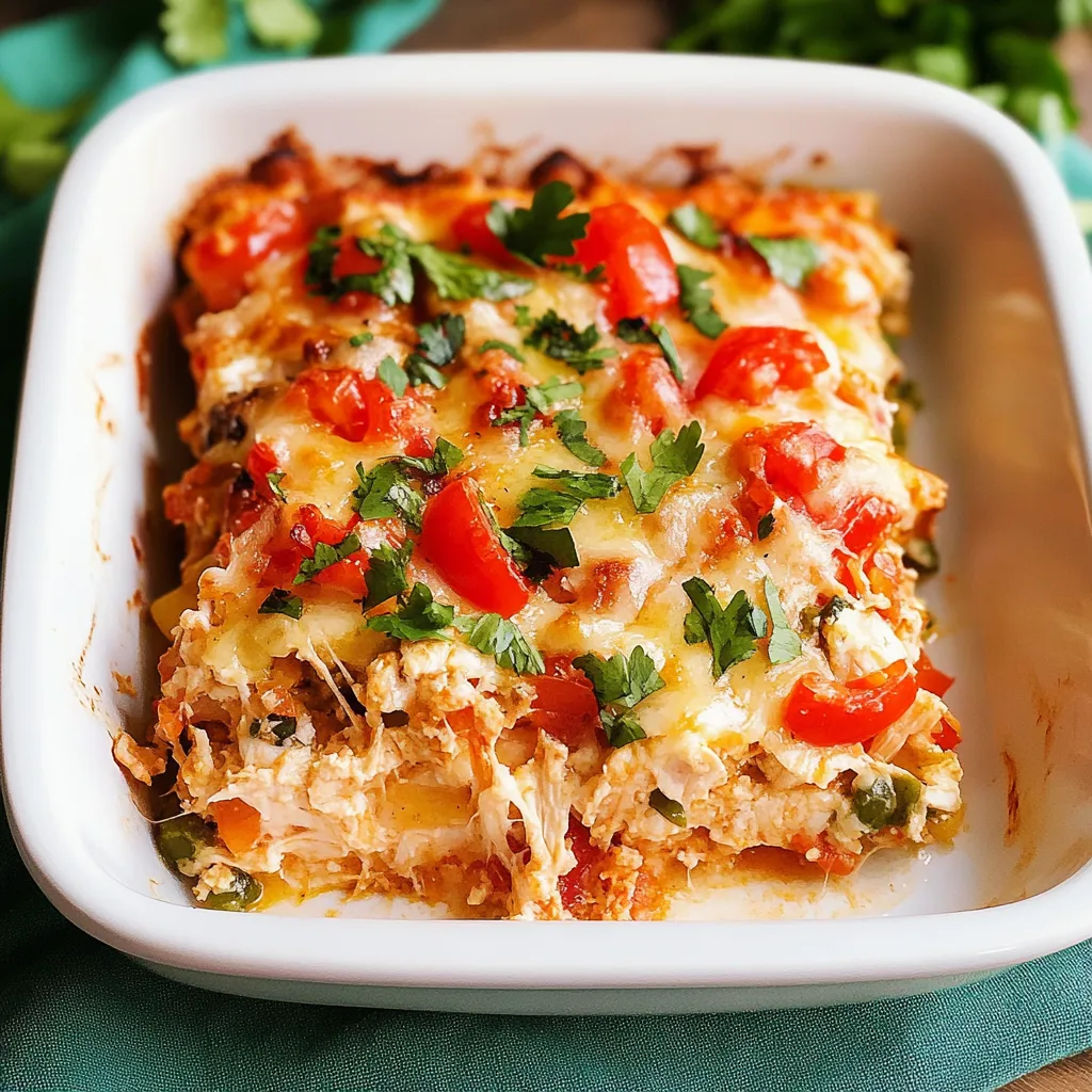 A white bowl with a casserole in it.