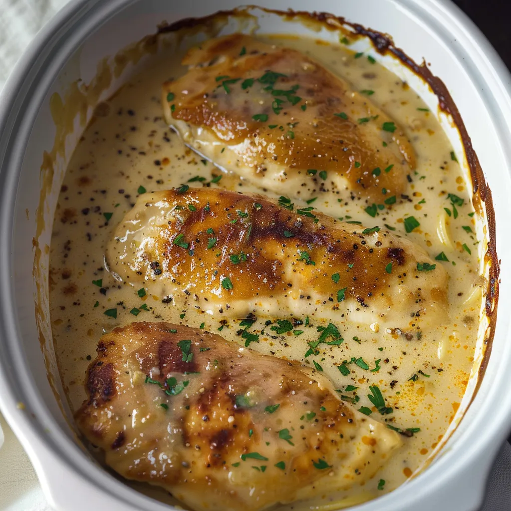 A bowl of chicken with sauce.