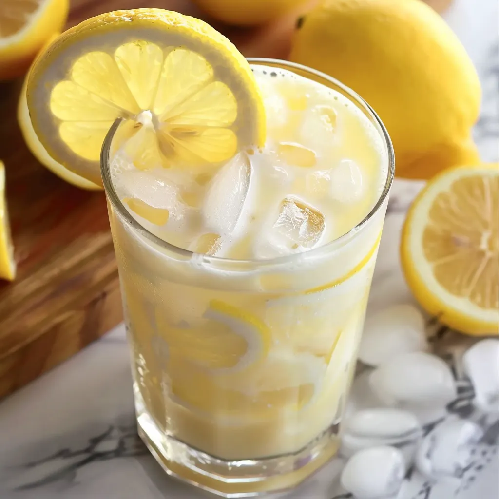 Creamy lemonade made with sweetened condensed milk and fresh lemon