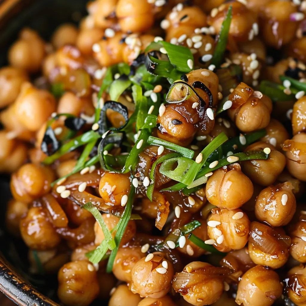 Chickpeas with sesame miso
