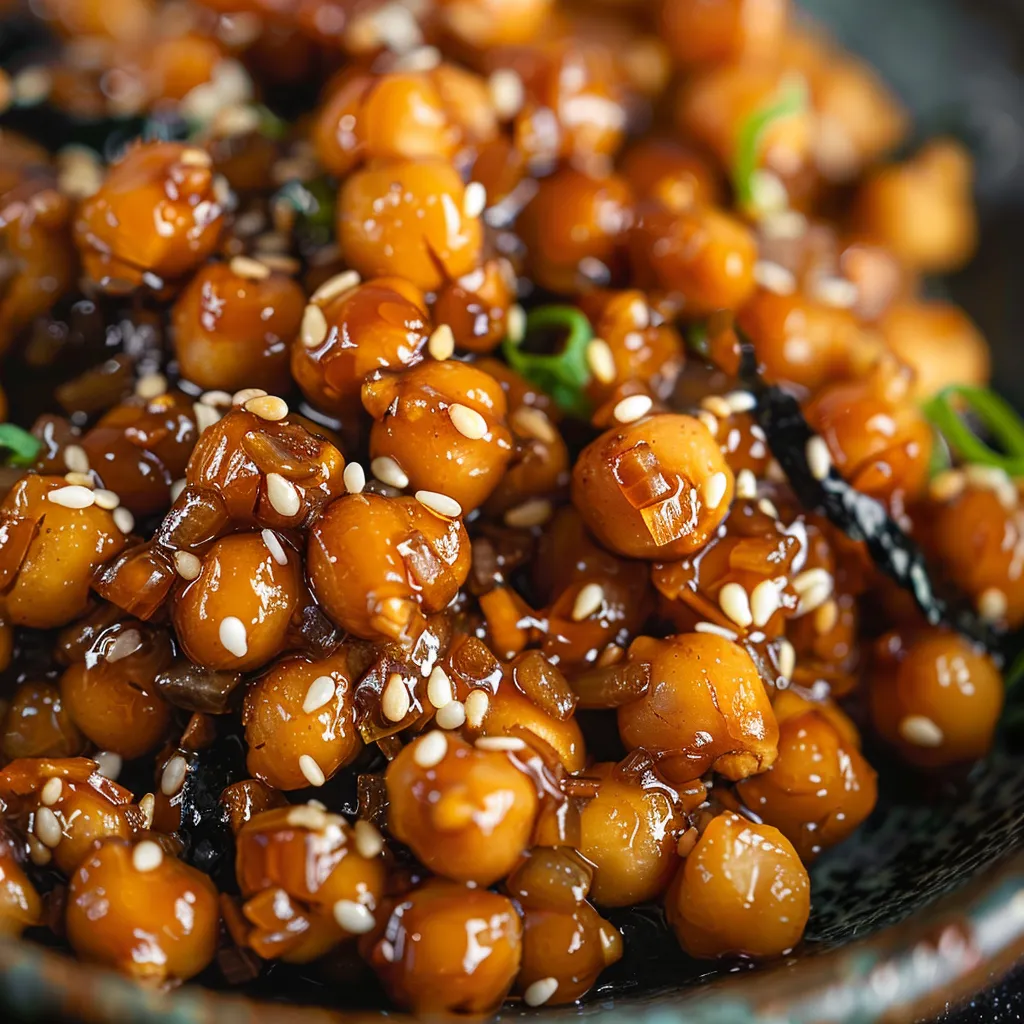 Caramelized chickpeas with miso and sesame