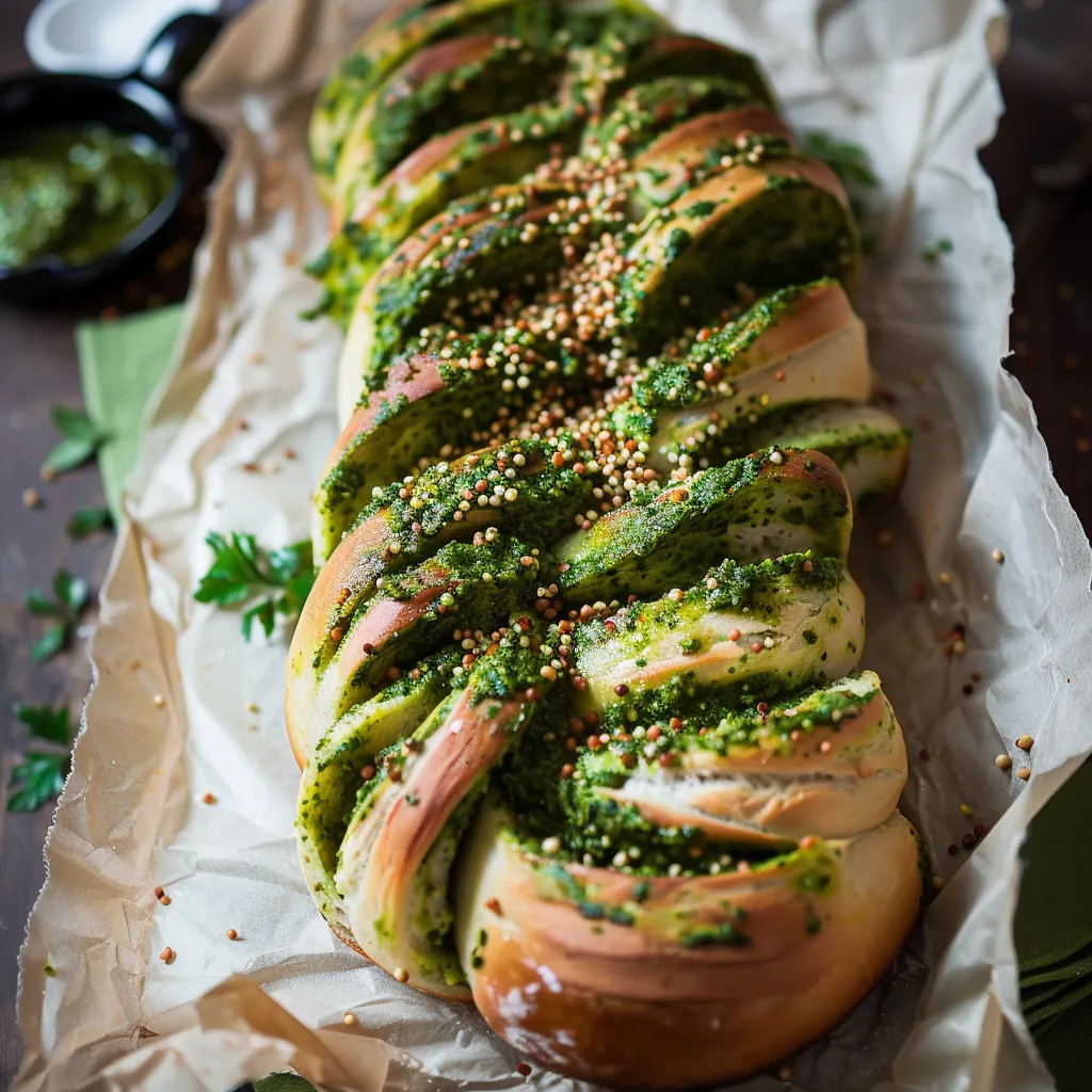 Savory bread with pesto and buckwheat