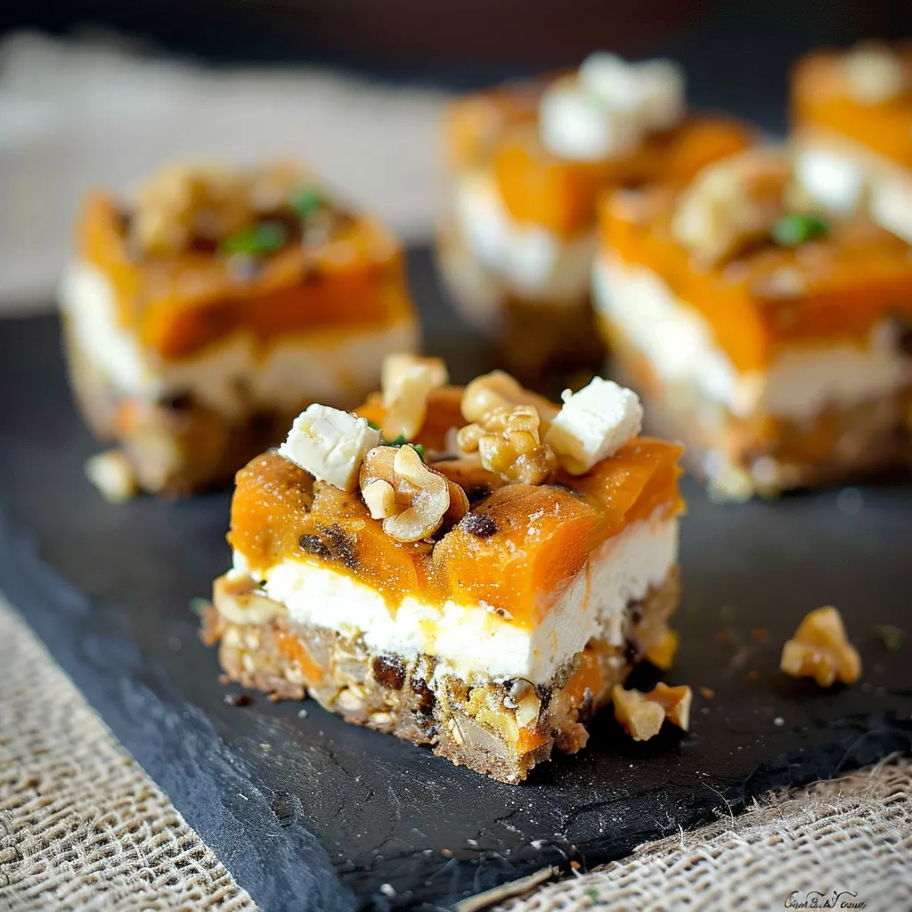 Yummy savory carrot, goat cheese, and walnut brownie