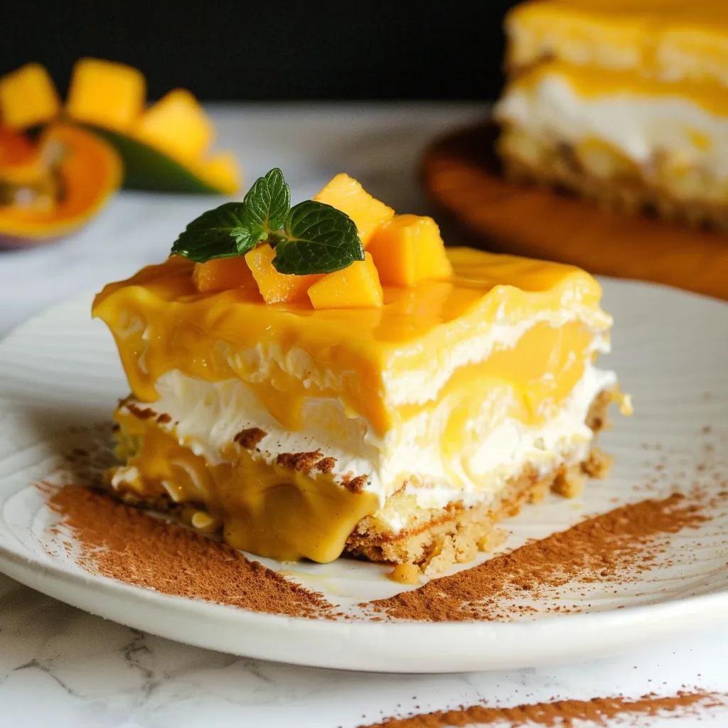 Delightful mango tiramisu