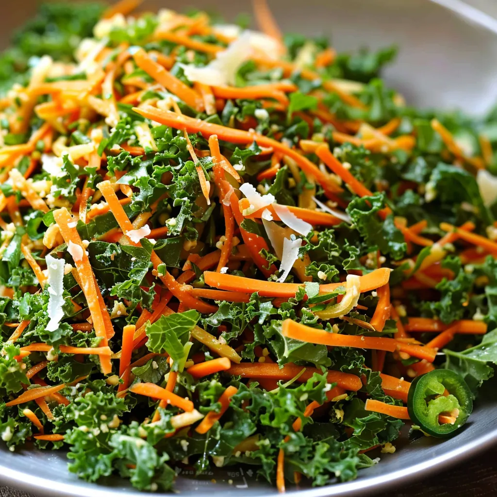 Kale, carrot & parmesan salad