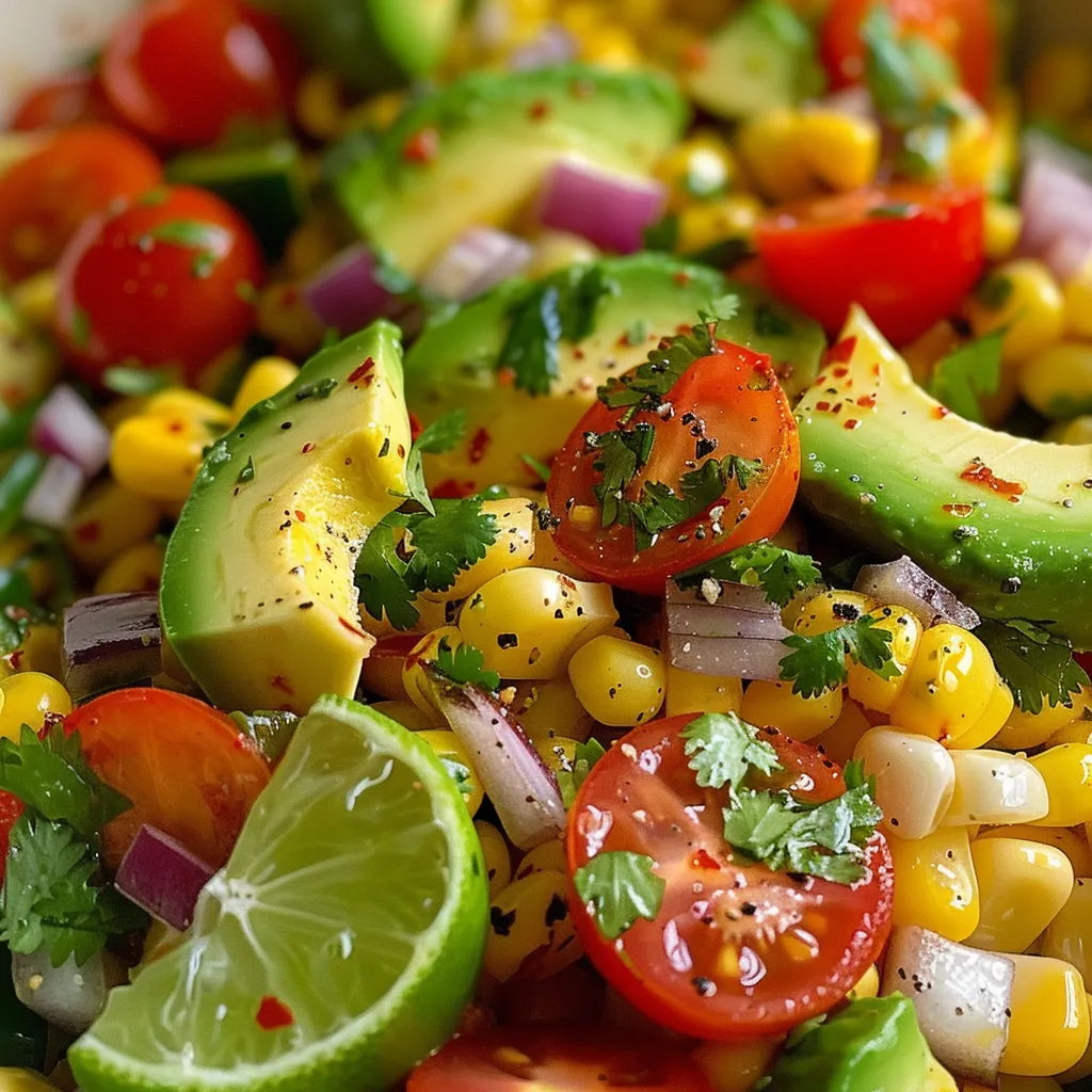 Cool summer corn and avocado salad