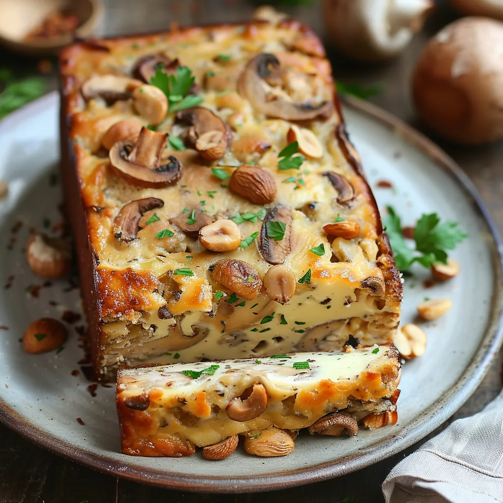 Tasty loaf with mushrooms, comté, and hazelnuts