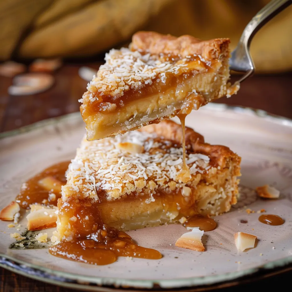 Golden coconut tart