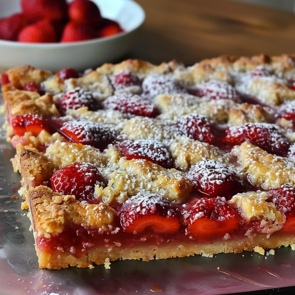 Crispy fruity strawberry bars