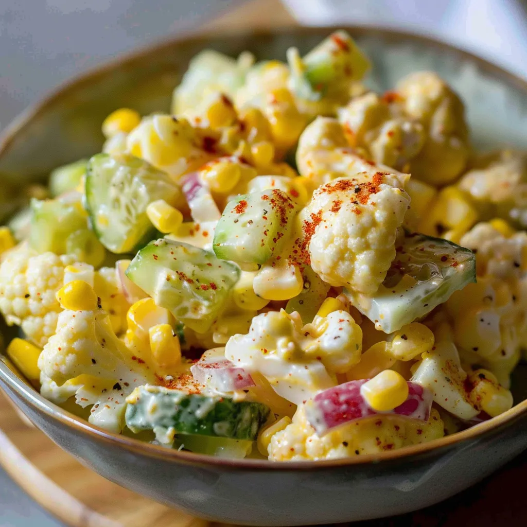 Crunchy cauliflower corn salad