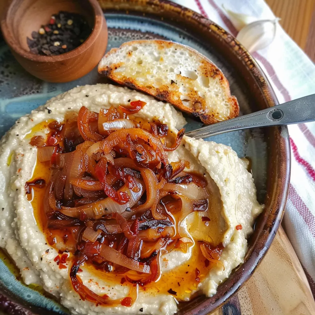 Creamy Beans Caramelized Onions