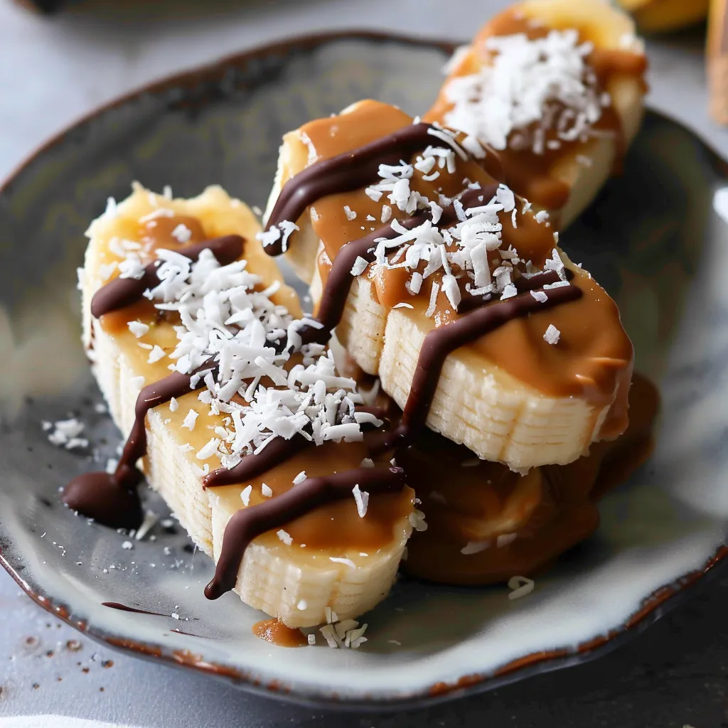 Delicious frozen banana bites with chocolate