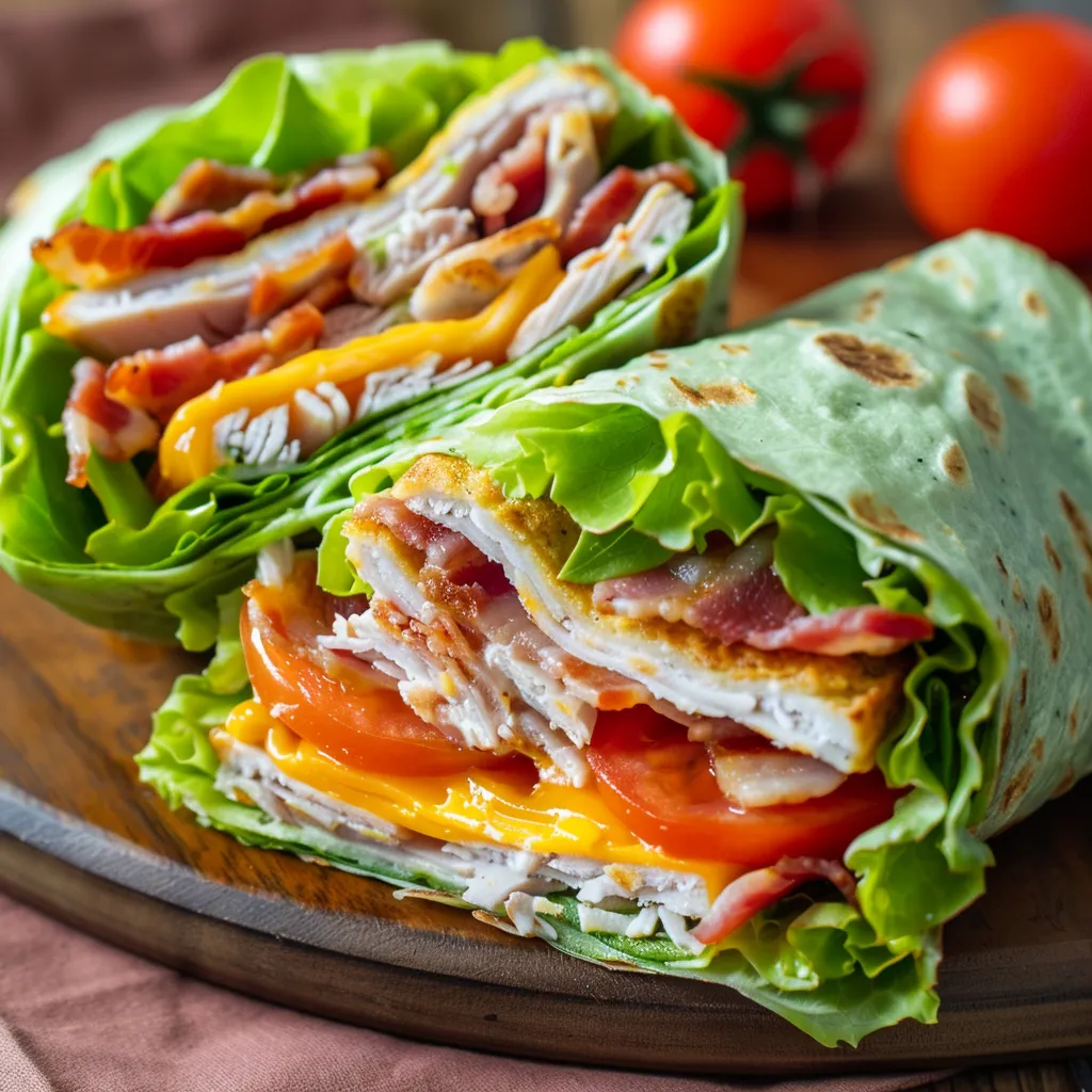 Light turkey wraps with crunchy bacon