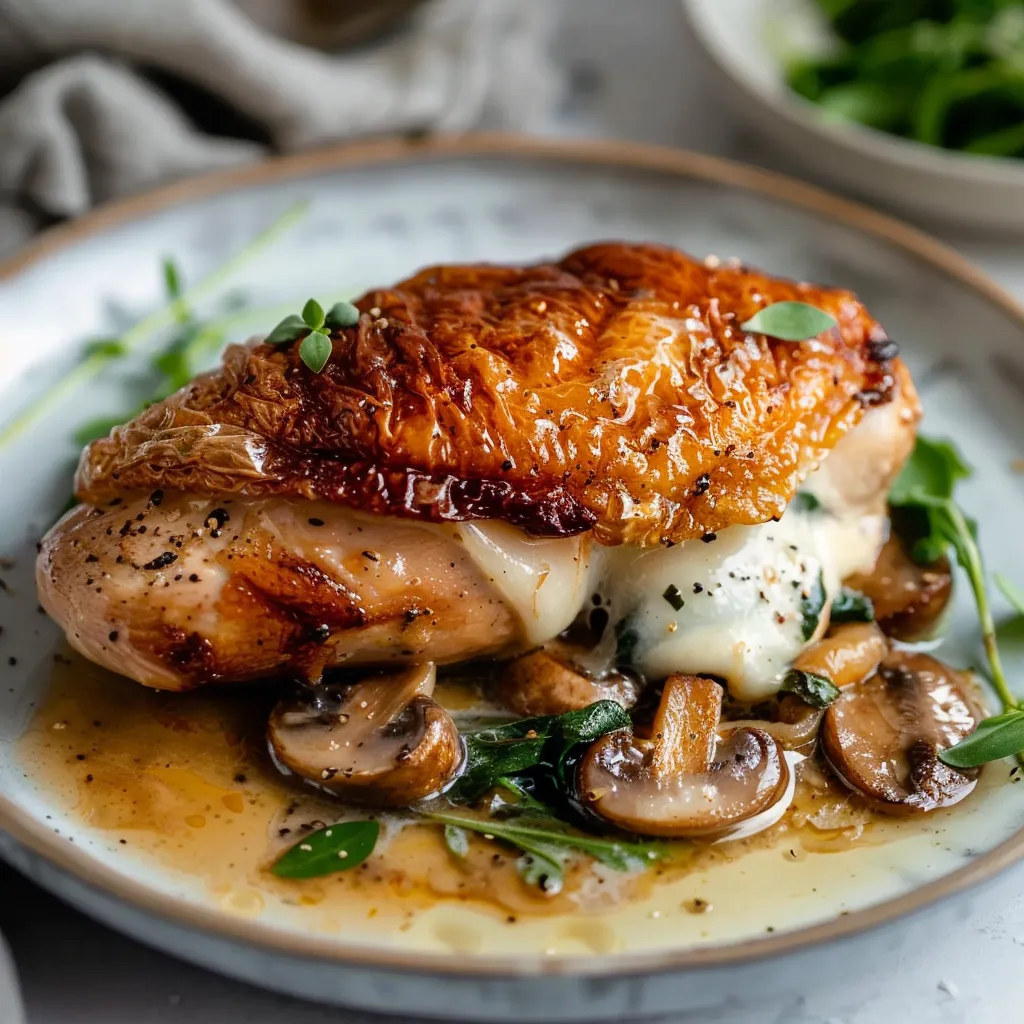 Chicken stuffed with mushrooms