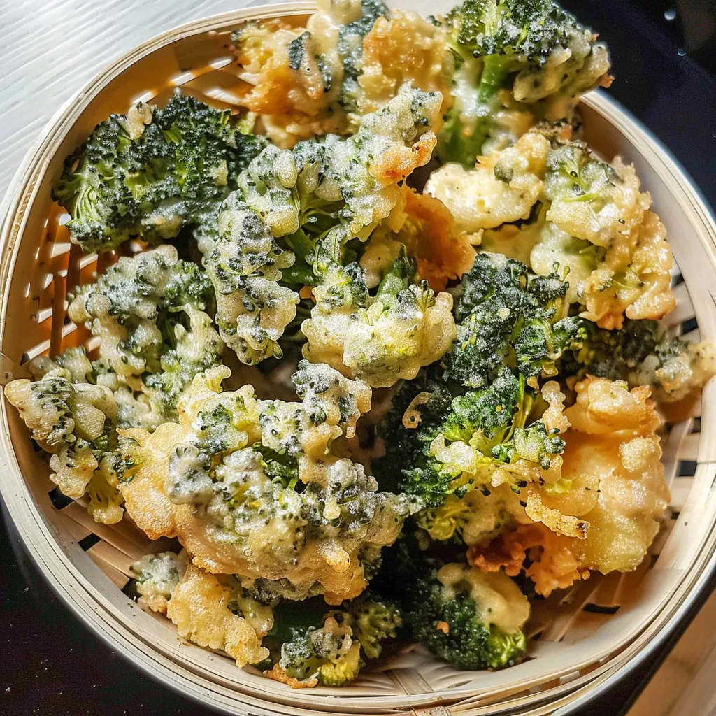 Crispy broccoli with nori salt