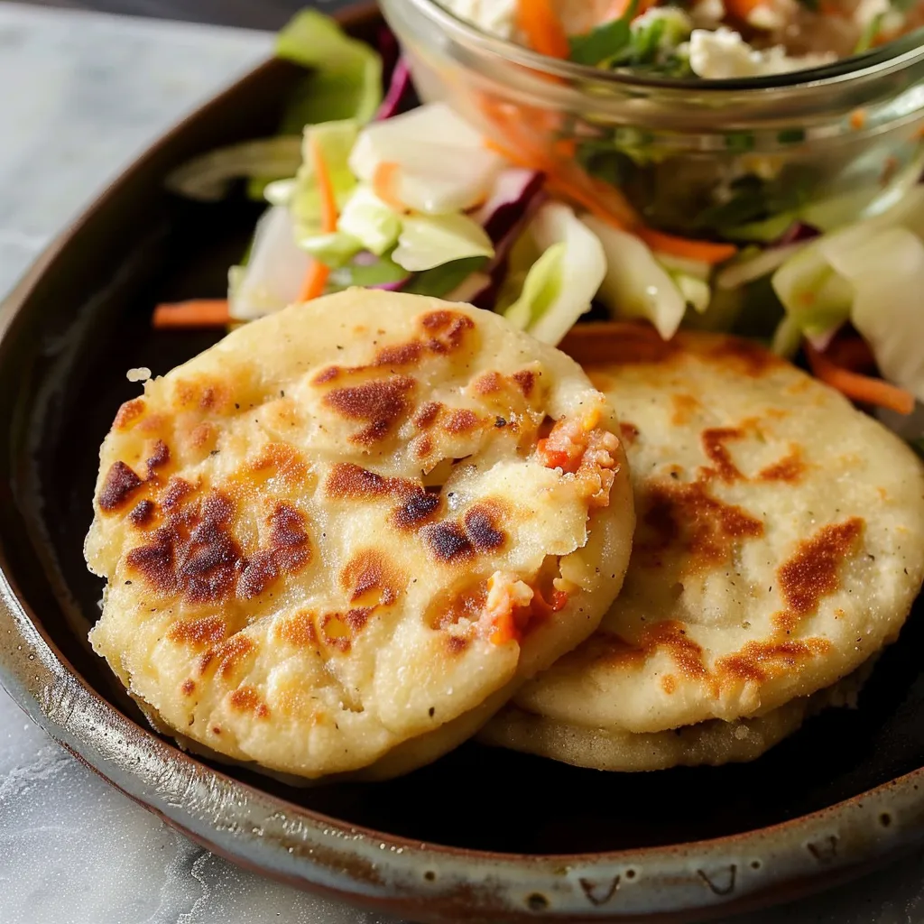 Homemade bean pupusas