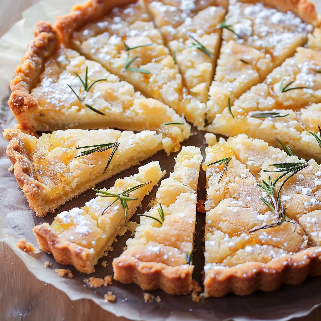 Buttery tangerine herb tart