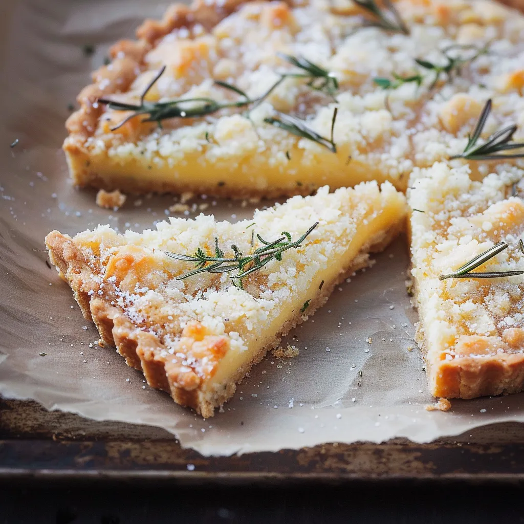 Buttery tangerine tart with fresh rosemary