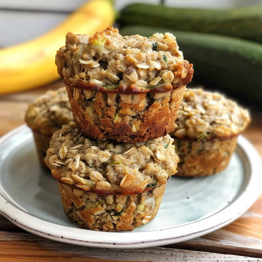 Delicious muffins with bananas, oats, and zucchini