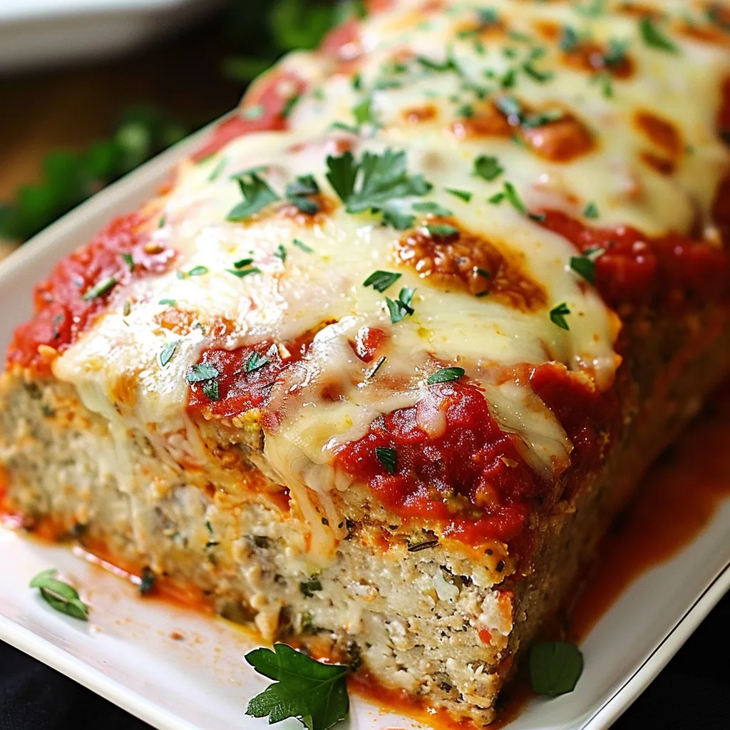 Juicy chicken meatloaf with Parmesan cheese