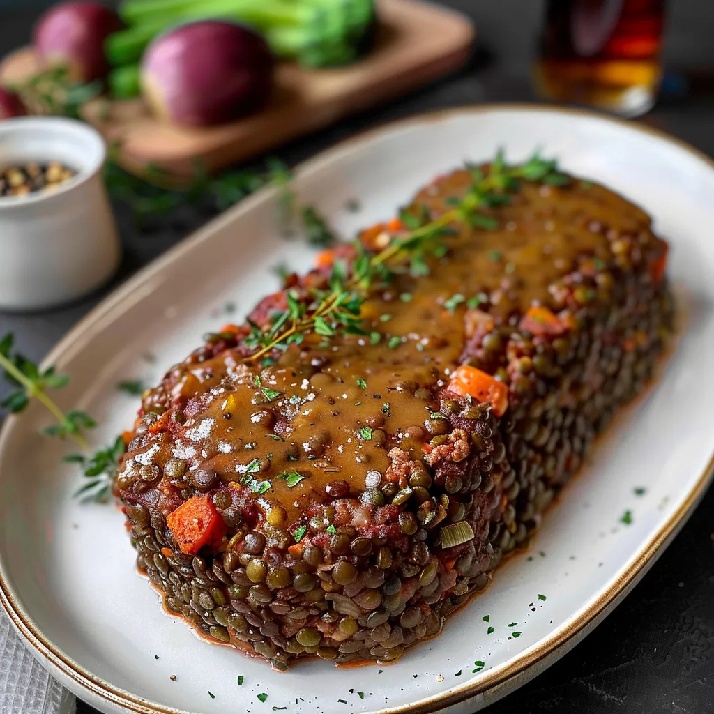 Tasty vegetarian lentil loaf