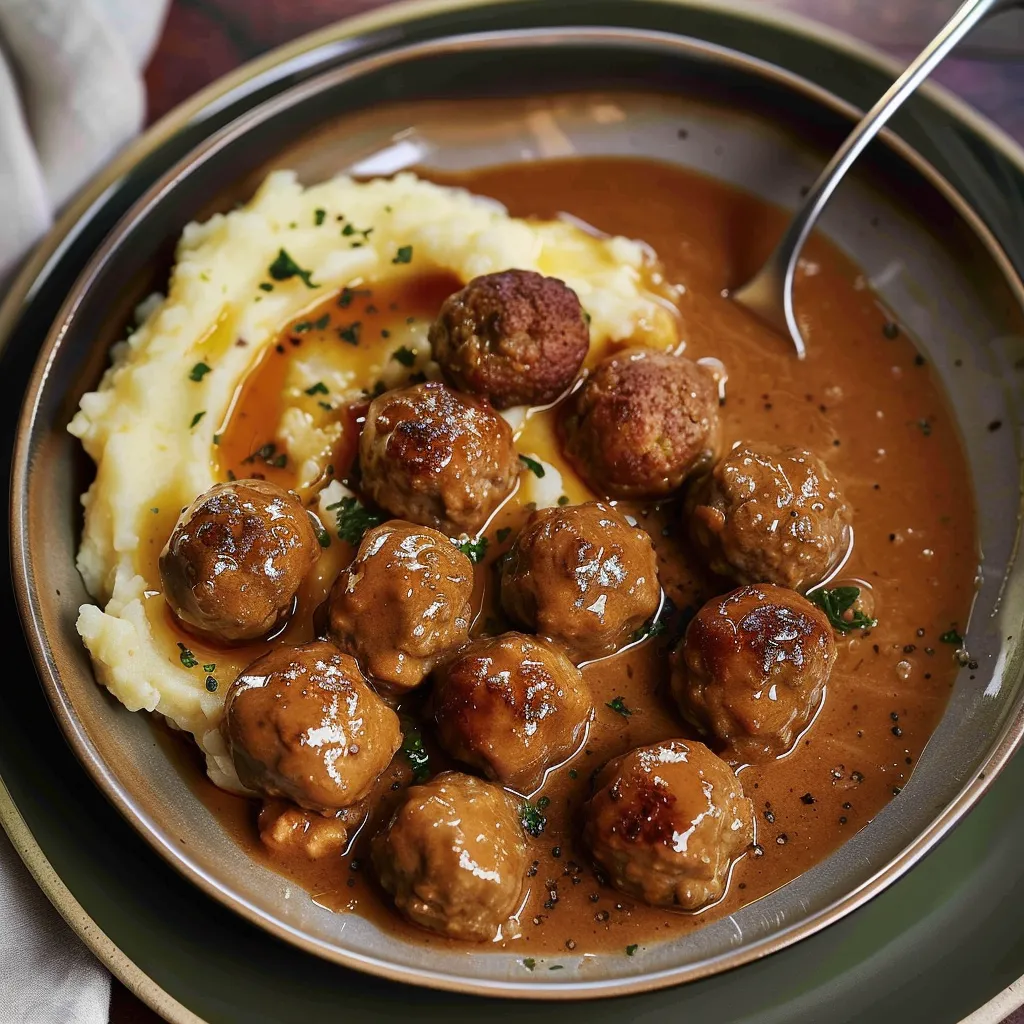 Meatballs in brown sauce