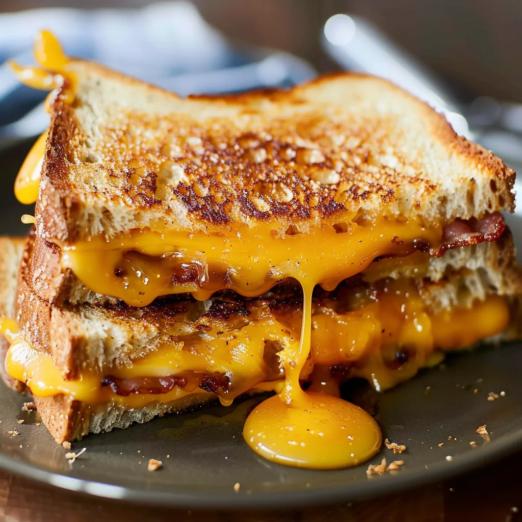 Bacon maple grilled cheese sandwich