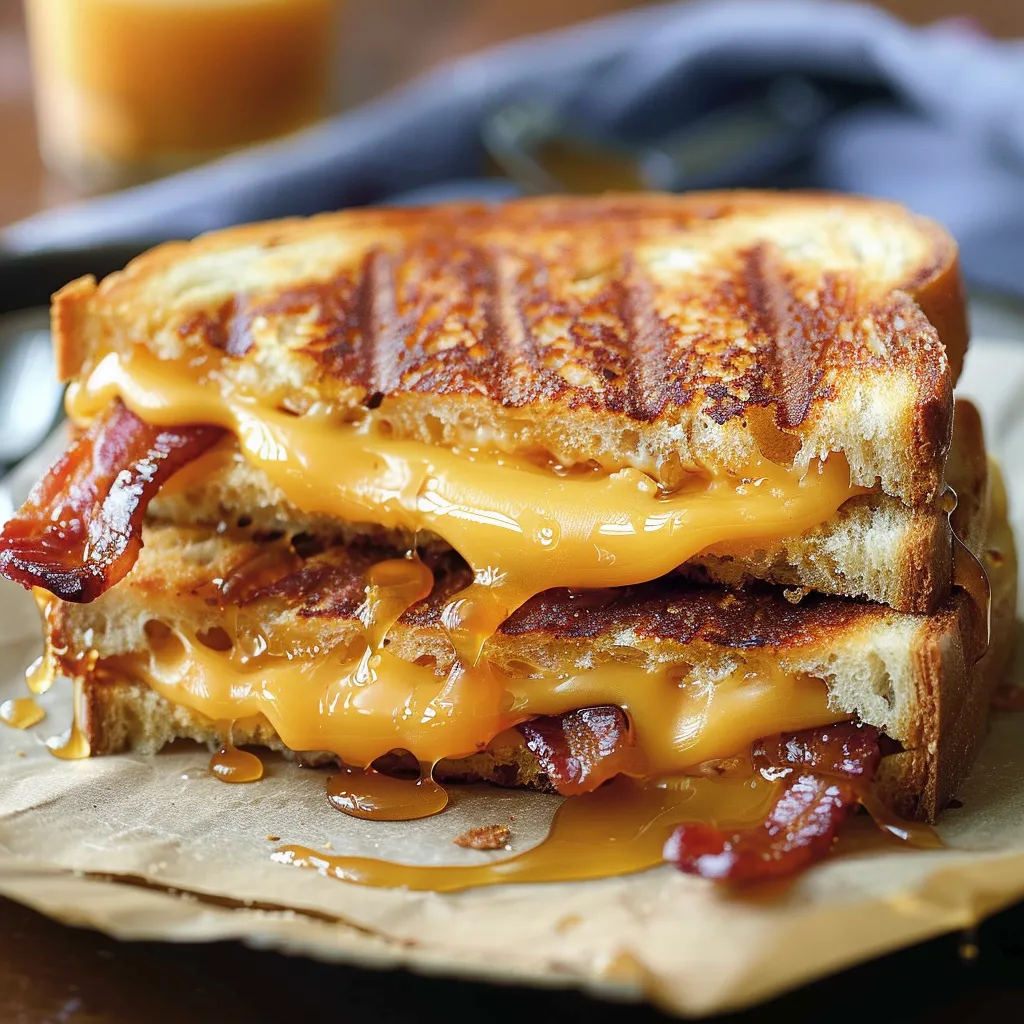 Grilled cheese with bacon and maple