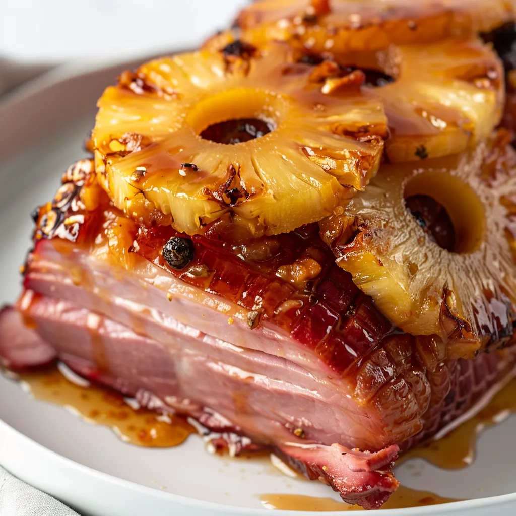 Baked ham with pineapple