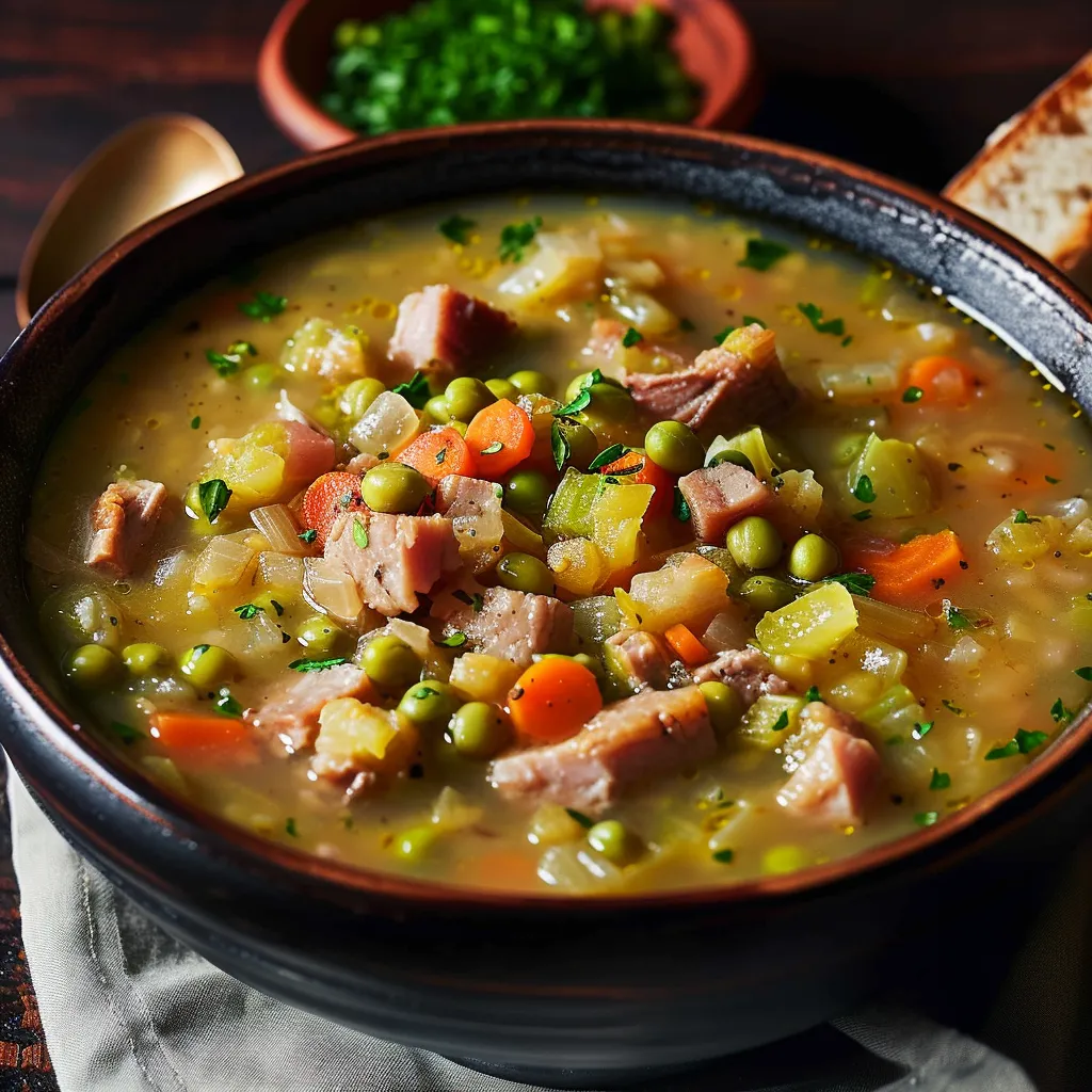 Tasty yellow pea soup