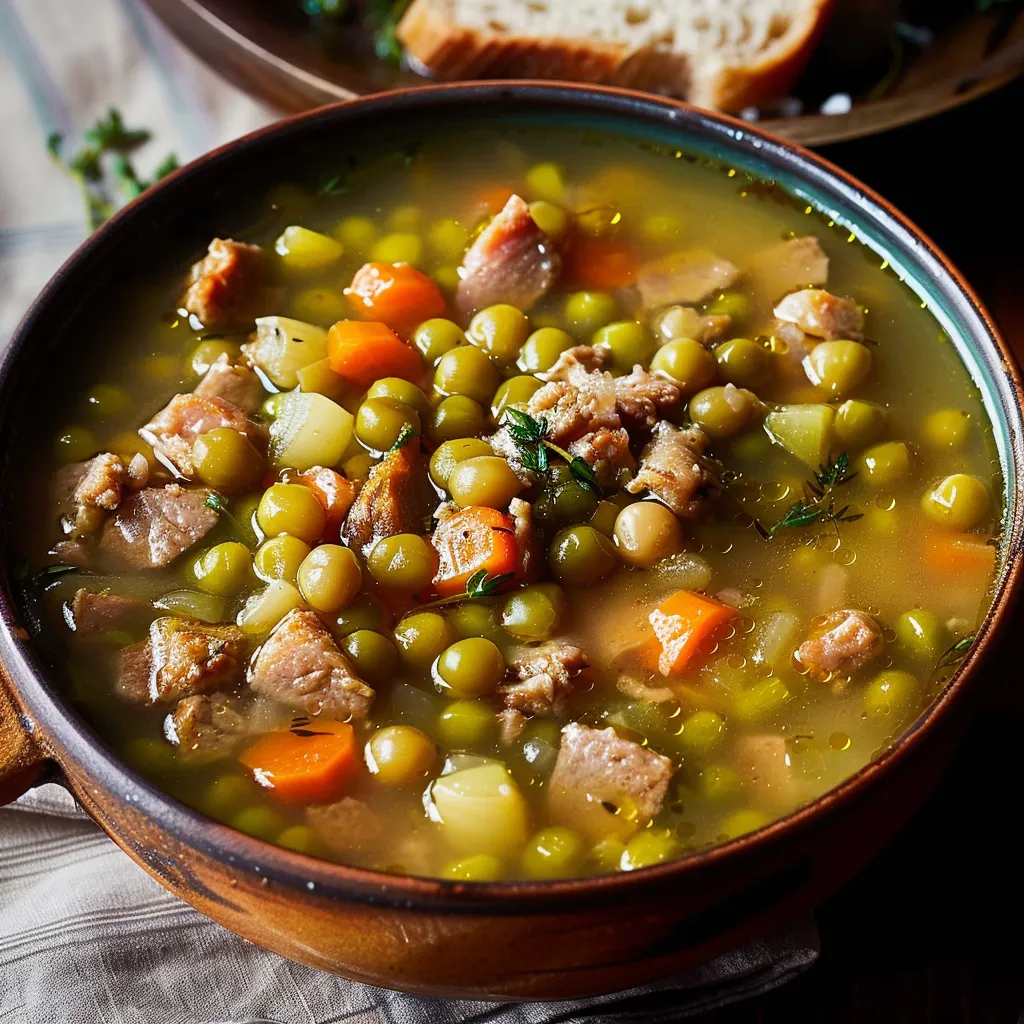 Homemade classic split pea soup