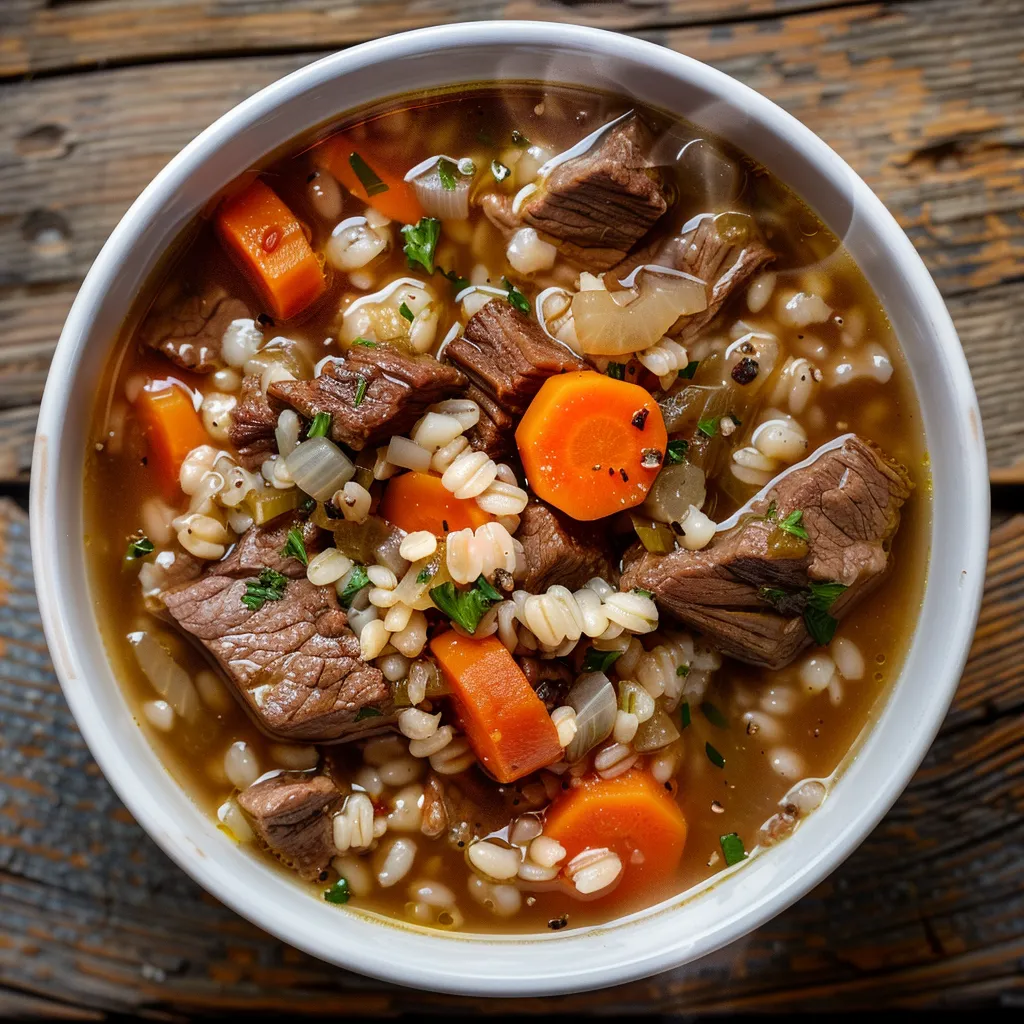 Barley and beef soup
