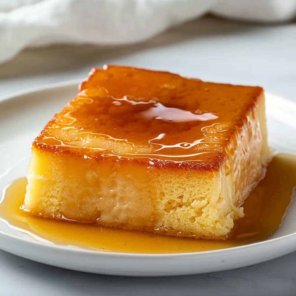 creamy dreamy maple pudding cake up close