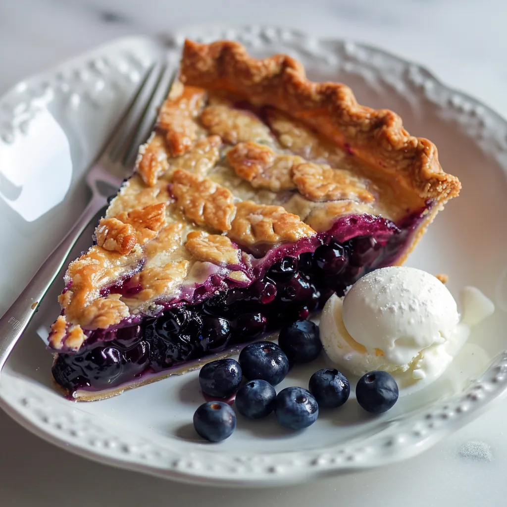 Blueberry tart with homemade flaky crust