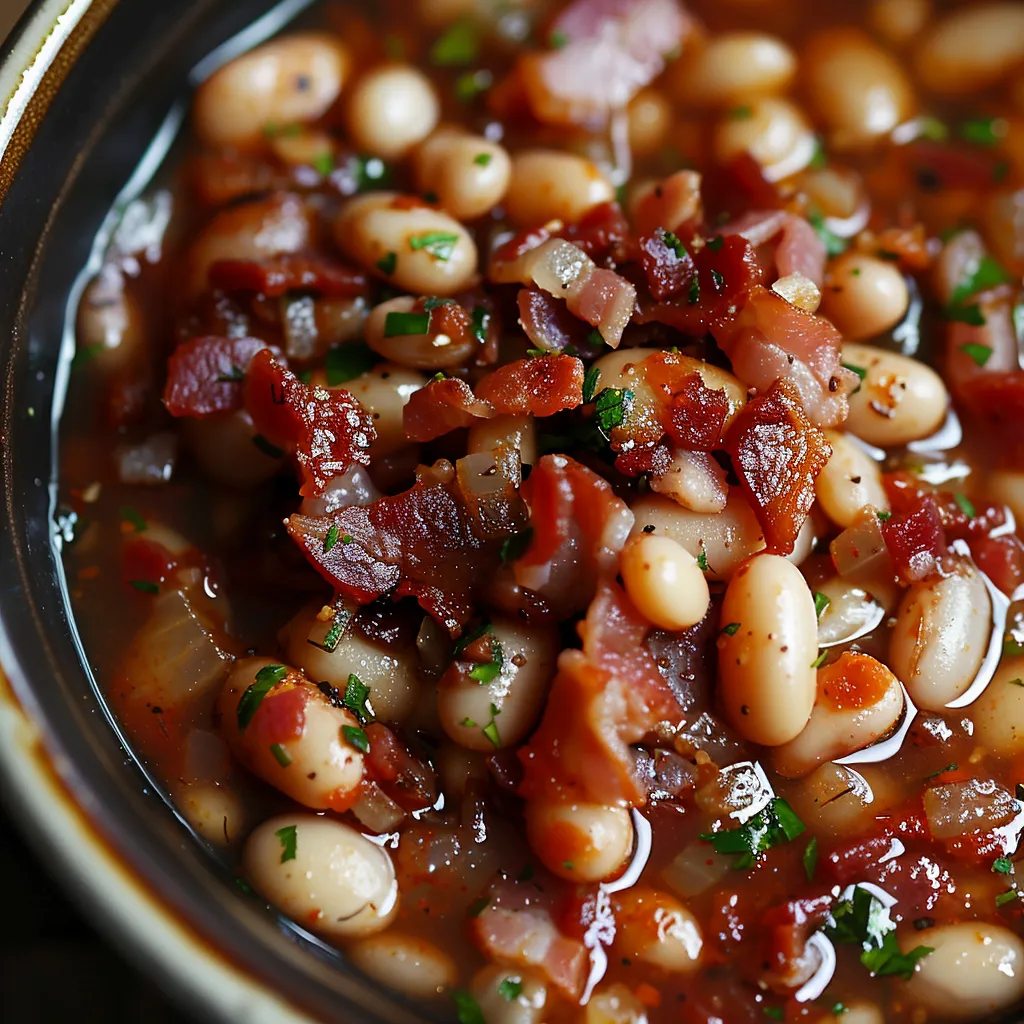 Savory beans with bacon