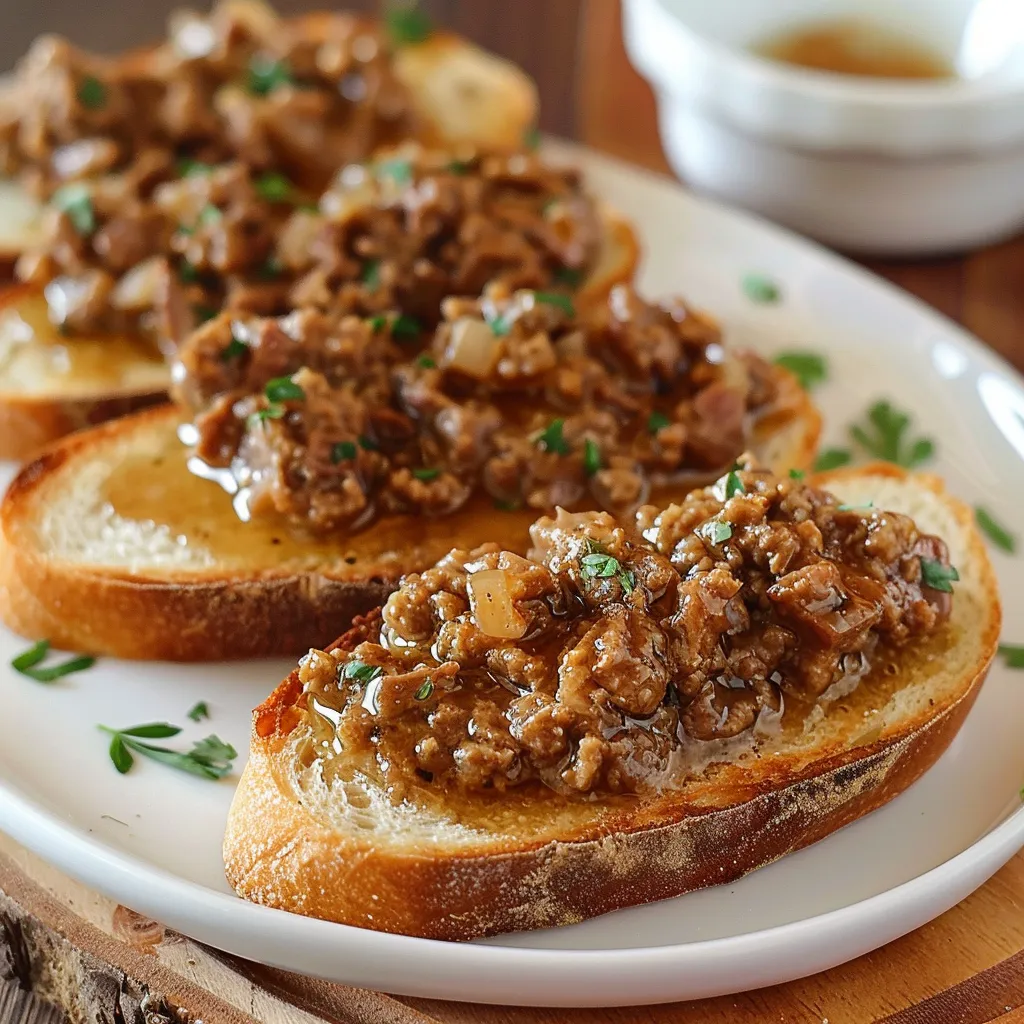 Toasty slices topped with creamy pork cretons and milk