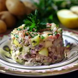 Smoked herring and apples
