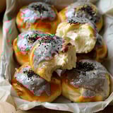 Fluffy milk bread with black sesame, no kneading needed