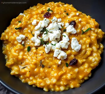 Pumpkin Risotto with Goat Cheese