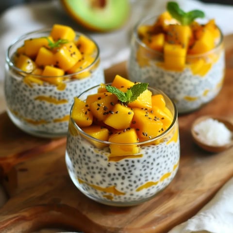 Chia Seeds in Coconut Milk with Mango - Healthy Breakfast Idea