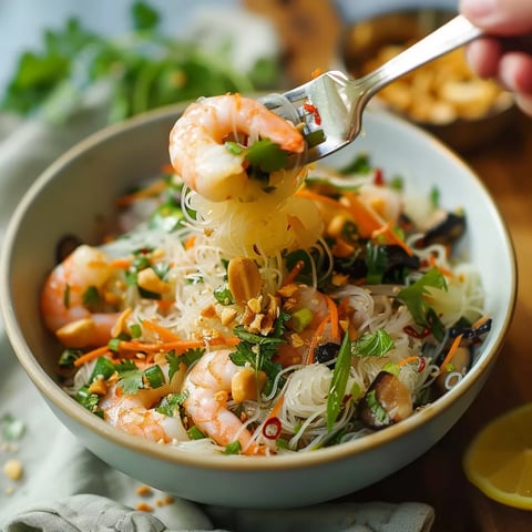 Asian noodle salad with shrimp