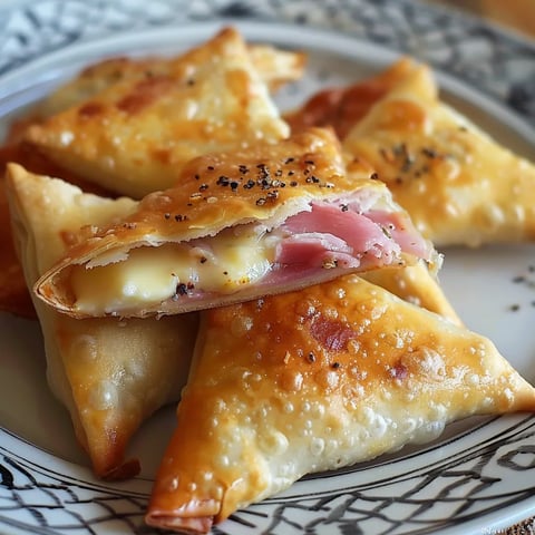 crispy ham and cheese wraps